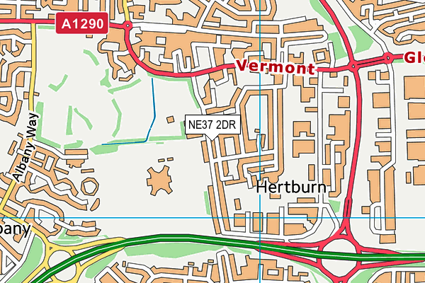 NE37 2DR map - OS VectorMap District (Ordnance Survey)