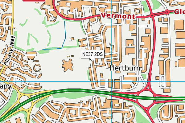 NE37 2DS map - OS VectorMap District (Ordnance Survey)