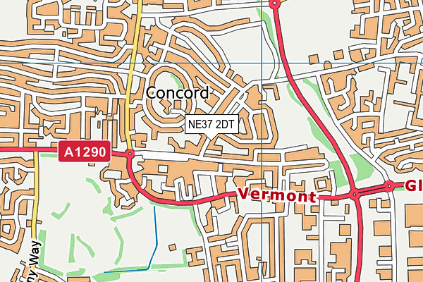 NE37 2DT map - OS VectorMap District (Ordnance Survey)