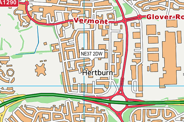 NE37 2DW map - OS VectorMap District (Ordnance Survey)