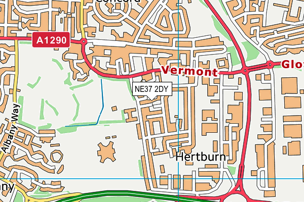 NE37 2DY map - OS VectorMap District (Ordnance Survey)