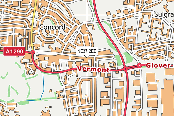 NE37 2EE map - OS VectorMap District (Ordnance Survey)