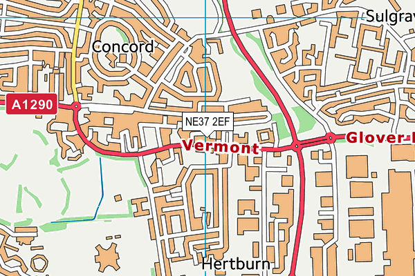 NE37 2EF map - OS VectorMap District (Ordnance Survey)