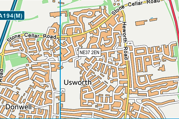 NE37 2EN map - OS VectorMap District (Ordnance Survey)