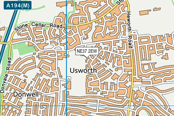 NE37 2EW map - OS VectorMap District (Ordnance Survey)