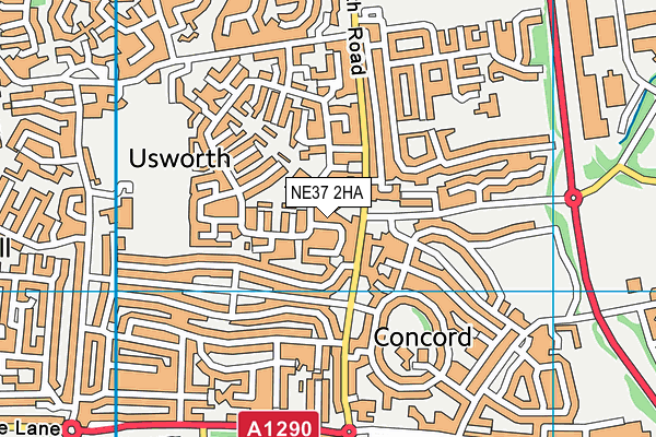 NE37 2HA map - OS VectorMap District (Ordnance Survey)