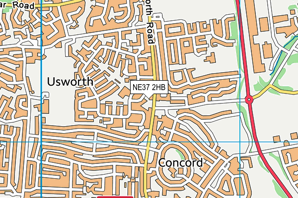 NE37 2HB map - OS VectorMap District (Ordnance Survey)