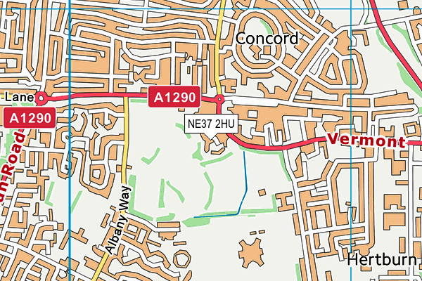 NE37 2HU map - OS VectorMap District (Ordnance Survey)
