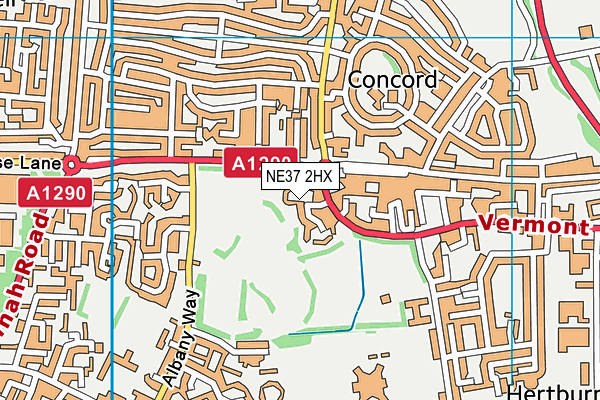 NE37 2HX map - OS VectorMap District (Ordnance Survey)