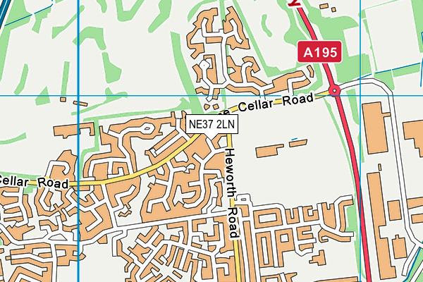 NE37 2LN map - OS VectorMap District (Ordnance Survey)