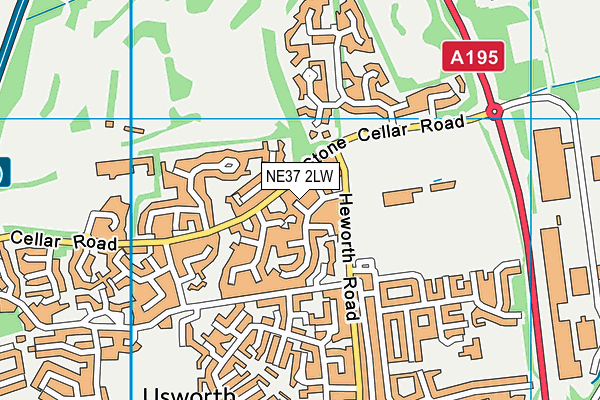 NE37 2LW map - OS VectorMap District (Ordnance Survey)