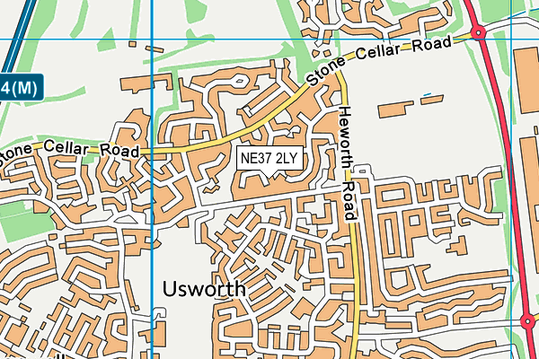 NE37 2LY map - OS VectorMap District (Ordnance Survey)