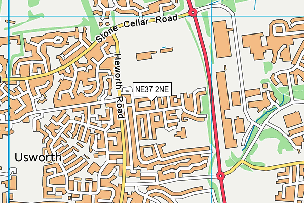 NE37 2NE map - OS VectorMap District (Ordnance Survey)
