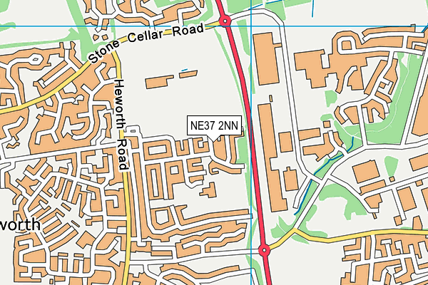NE37 2NN map - OS VectorMap District (Ordnance Survey)