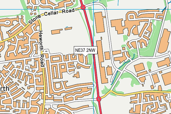 NE37 2NW map - OS VectorMap District (Ordnance Survey)