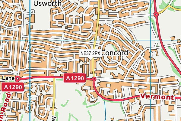 NE37 2PX map - OS VectorMap District (Ordnance Survey)