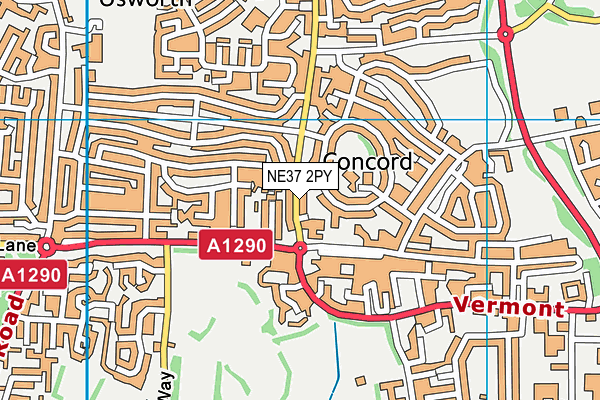 NE37 2PY map - OS VectorMap District (Ordnance Survey)