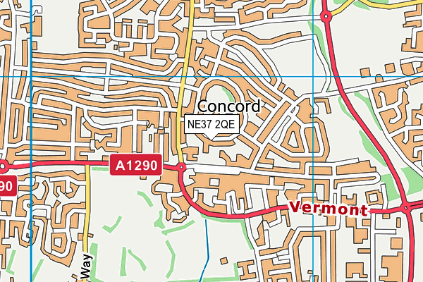 NE37 2QE map - OS VectorMap District (Ordnance Survey)