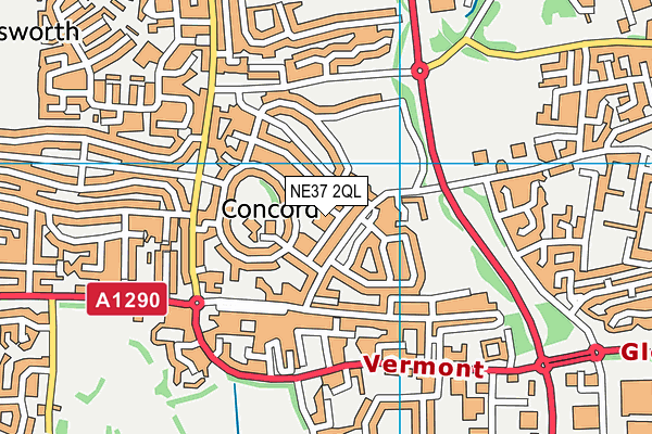 NE37 2QL map - OS VectorMap District (Ordnance Survey)