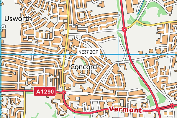 NE37 2QP map - OS VectorMap District (Ordnance Survey)