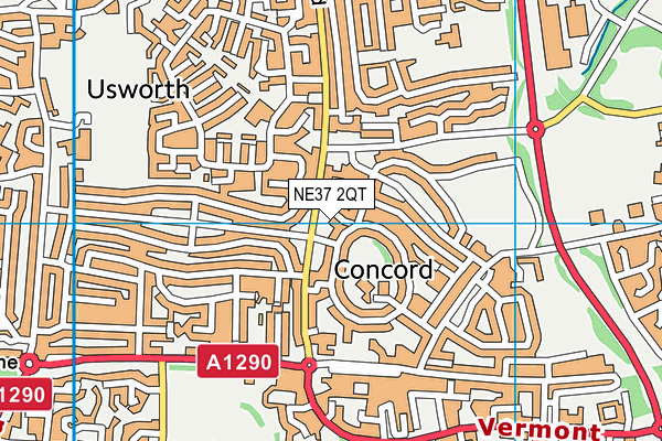 NE37 2QT map - OS VectorMap District (Ordnance Survey)
