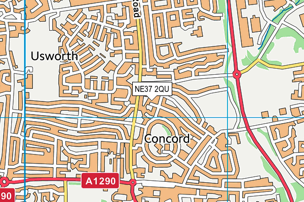 NE37 2QU map - OS VectorMap District (Ordnance Survey)