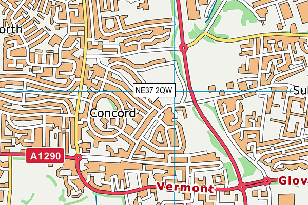 NE37 2QW map - OS VectorMap District (Ordnance Survey)