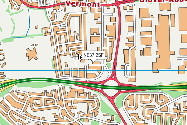 NE37 2SF map - OS VectorMap District (Ordnance Survey)