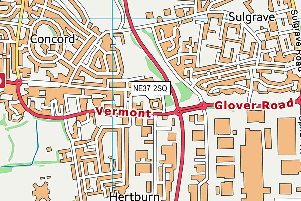 NE37 2SQ map - OS VectorMap District (Ordnance Survey)