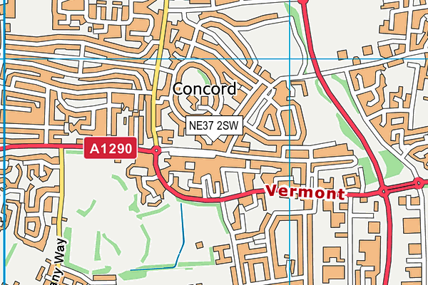 NE37 2SW map - OS VectorMap District (Ordnance Survey)