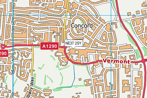 NE37 2SY map - OS VectorMap District (Ordnance Survey)