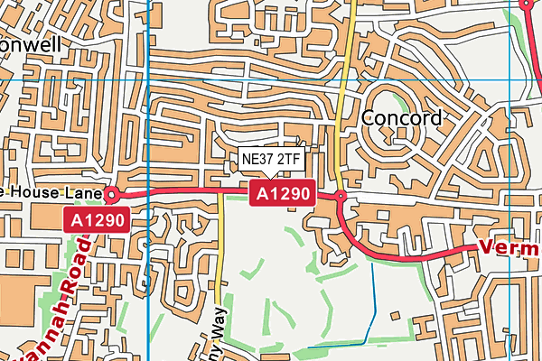 NE37 2TF map - OS VectorMap District (Ordnance Survey)