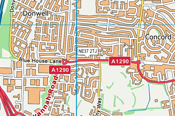 NE37 2TJ map - OS VectorMap District (Ordnance Survey)