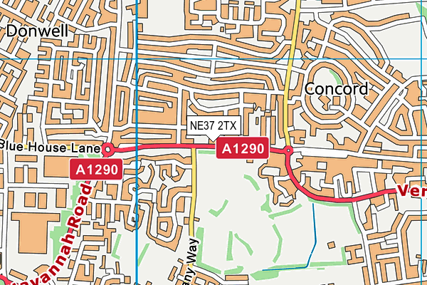 NE37 2TX map - OS VectorMap District (Ordnance Survey)