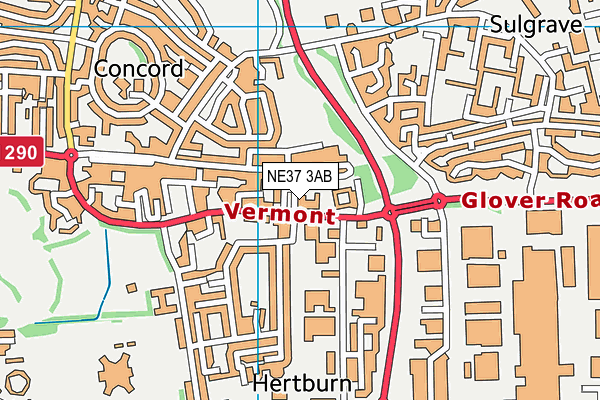 NE37 3AB map - OS VectorMap District (Ordnance Survey)
