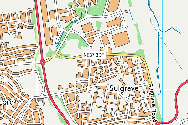 NE37 3DF map - OS VectorMap District (Ordnance Survey)