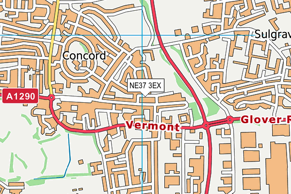 NE37 3EX map - OS VectorMap District (Ordnance Survey)