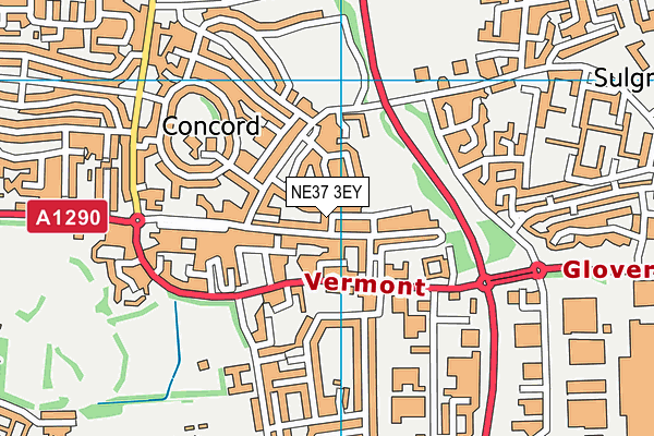 NE37 3EY map - OS VectorMap District (Ordnance Survey)