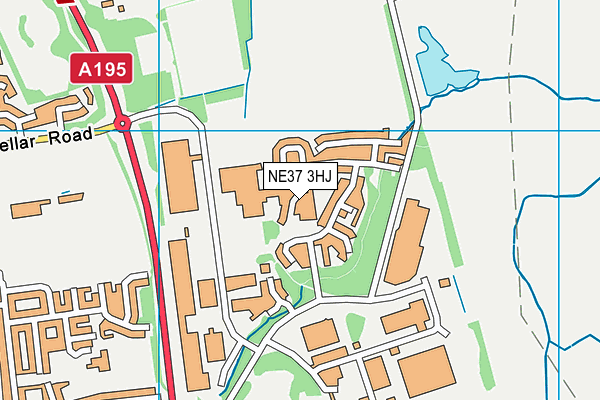 NE37 3HJ map - OS VectorMap District (Ordnance Survey)
