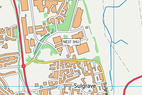 NE37 3HU map - OS VectorMap District (Ordnance Survey)