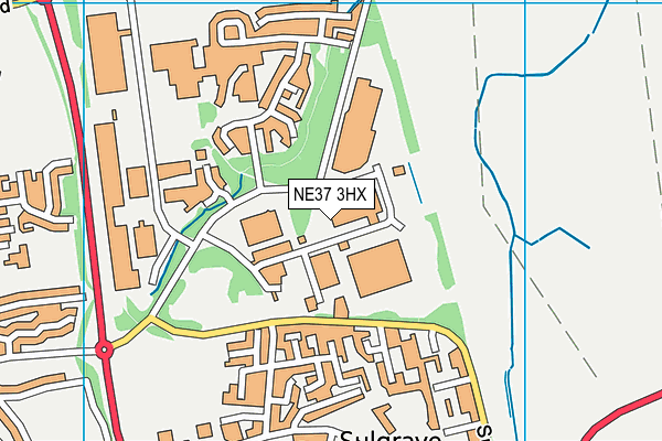 NE37 3HX map - OS VectorMap District (Ordnance Survey)