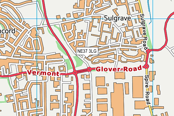 NE37 3LG map - OS VectorMap District (Ordnance Survey)