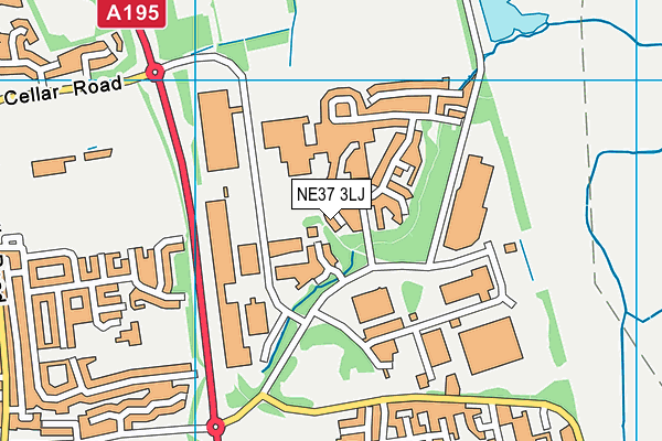NE37 3LJ map - OS VectorMap District (Ordnance Survey)