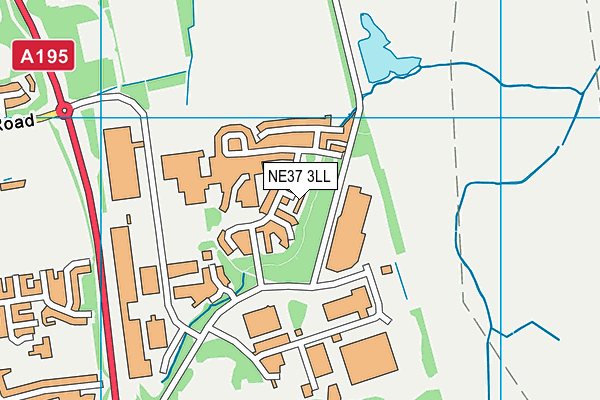 NE37 3LL map - OS VectorMap District (Ordnance Survey)