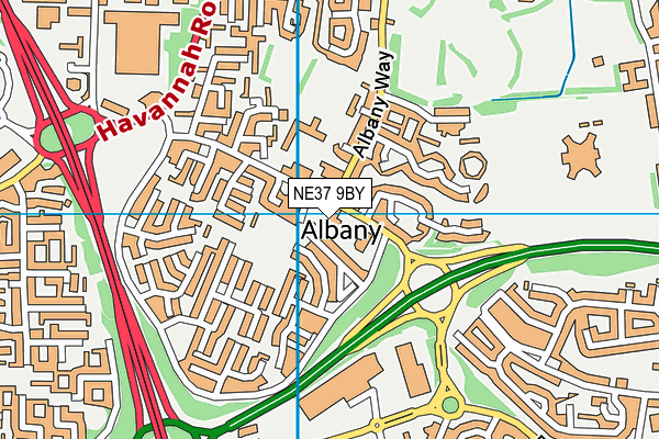 NE37 9BY map - OS VectorMap District (Ordnance Survey)