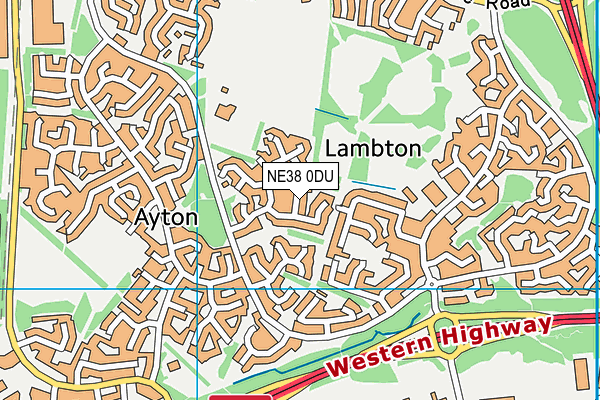 NE38 0DU map - OS VectorMap District (Ordnance Survey)