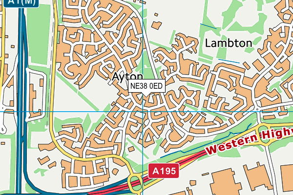 NE38 0ED map - OS VectorMap District (Ordnance Survey)