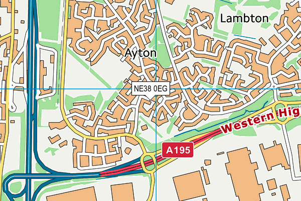 NE38 0EG map - OS VectorMap District (Ordnance Survey)