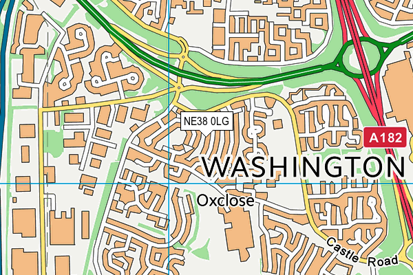 NE38 0LG map - OS VectorMap District (Ordnance Survey)