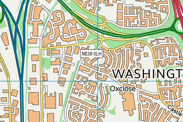 NE38 0LH map - OS VectorMap District (Ordnance Survey)
